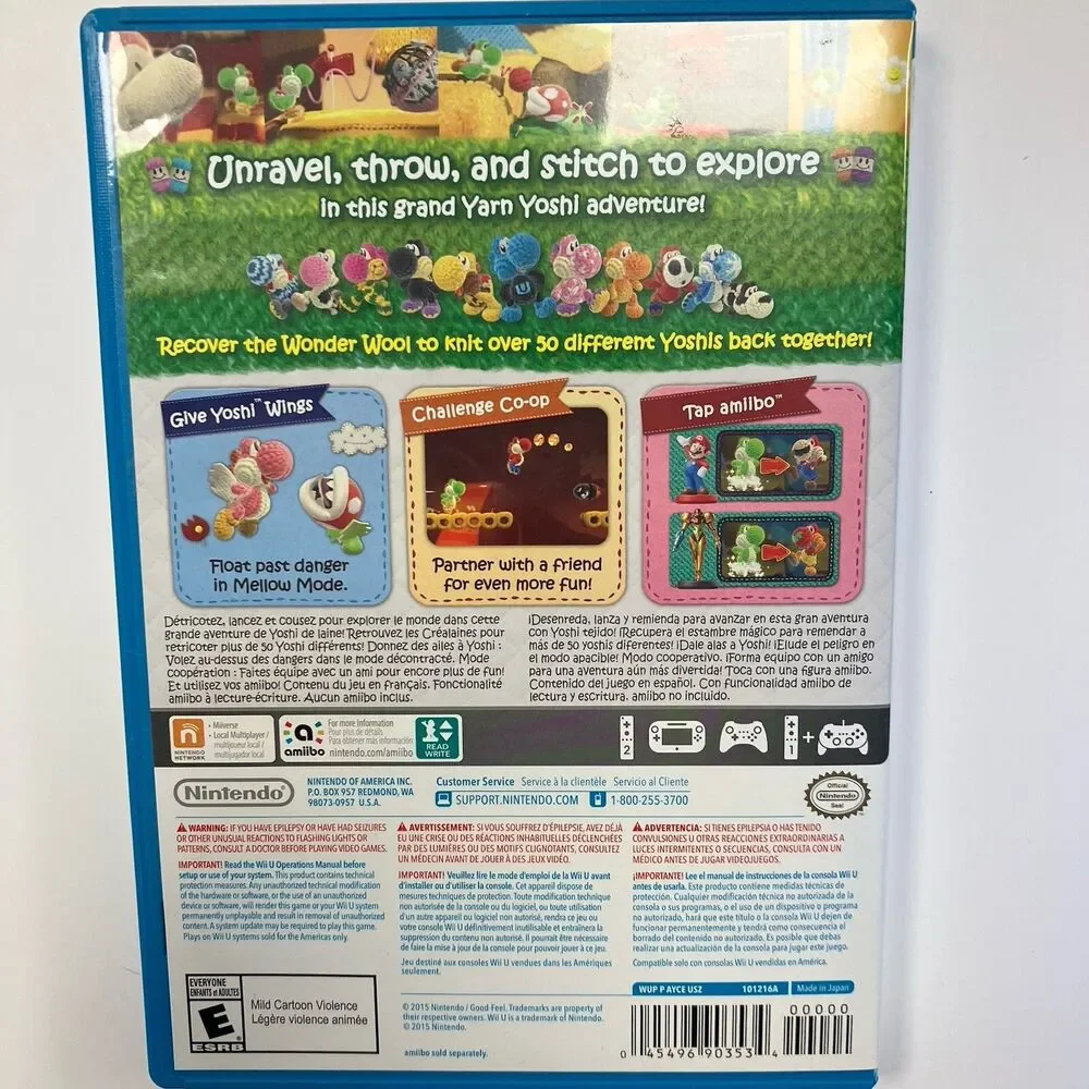 Yoshi's Woolly World (Nintendo Wii U, 2015)  Complete Video Game Tested Working